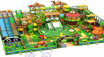 /How does a forest-themed naughty castle play equipment handle 200 children a day without a single safety incident?